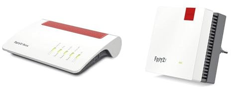 AVM Fritz!Box 7590 AX Exclusive Edition mit WLAN Mesh, DECT-Basis + AVM FRITZ!Repeater 1200 AX für schnelle WLAN-Reichweite