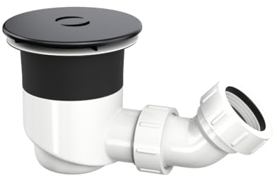 Top Fix Duschwannenablauf – 90 mm Duschfalle mit Abdeckung | Einfache Selbstmontage | wasserdichte Dichtung, Drop-In Montage Duschrinne – auslaufsicheres & langlebiges Design (mattschwarz)