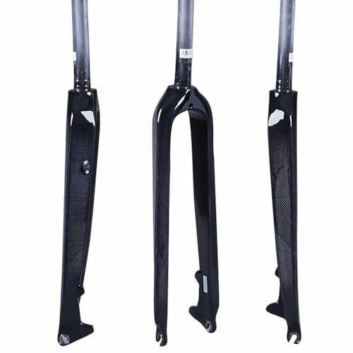 26/27,5/29 Pouces VTT Fourche Montagne Fourche VéLo,Fourche Rigide en Fibre Carbone 3K/Longueur Verticale300mm/DiamèTre Vertical 28,6mm/Engrenage Ouvert100mm/Capuchon D'éPaule 40mm