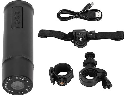 Dash Cam 120 Gradi 1080P con WiFi, Registrazione Notturna, Materiale ABS, Adatto per Moto e Bici, Montaggio Universale, Facile Installazione, Compatibile con Smartphone