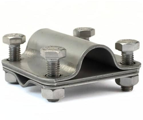 HausHeld® Kreuzverbinder V4A Edelstahl Ø16mm – Verbindungsklemme für Erdungsstab, Erdungsspieß, Blitzschutz Draht Ø8-10mm, Erdungsband 30mm | PV-Anlage | Balkonkraftwerk | Potentialausgleich