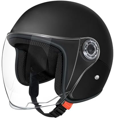 Casco Aperto Mezzo | Caschi Da Moto | Casco Di Sicurezza Anti-Collisione | Traspirante Cascos Scooter Con Visiera Parasoleper Adulti Uomo E Donna
