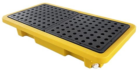 Oil Spill Containment TrayIndustrial NonSlip Polyethylene Storagefor Warehouses Garages & Modular Units LeakProof Tray for Buckets and Drums