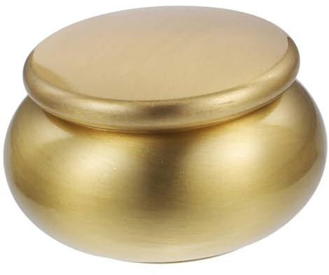 minkissy Urna de Cremación Pequeña de Cobre Dorado Buen Sellado, Diseño Simple y Elegante, para Guardar Cenizas en Hogares y Cementerios