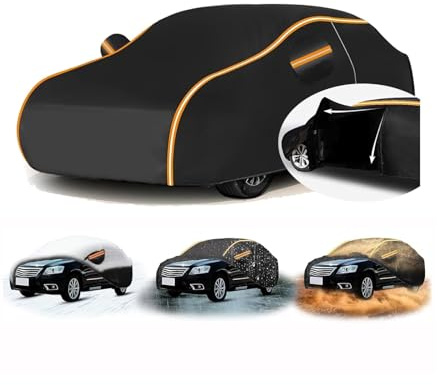 Car Cover for Jaguar XF X260 Sportbrake 2015-2020 (495.5 x 188 x 149.6cm),Elastic Hem Car Cover-Waterproof+Dustproof+UV Protection,Breathable&Side Zipper with Reflective Strips