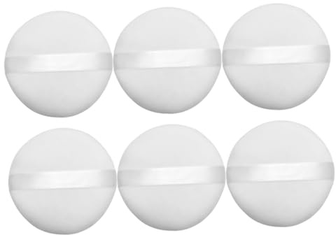 Beaupretty 6 Stück Runder Weißer Puderquasten aus Baumwolle und Schwamm Weiche Kosmetik Puffer für Damen Tragbar und Handlich zum Schminken im Alltag