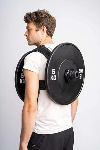 Gym Masters Verstellbares Gewichtsweste – bis 75 kg belastbar – geeignet für 50-mm Hantelscheiben – Schwarz – Training für Kraft, Ausdauer & Calisthenics