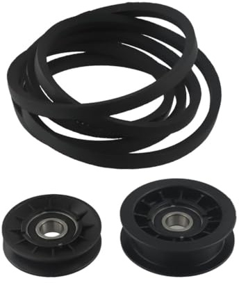 Gettimore Kit poulie et courroie d'entraînement pour tracteurs de gazon L100 L110 L120 L130 L107 L111 LA110 LA120 LA130 LA140 LA150 X110 X120 X140 Compatible avec GX20006 GX202020 86 GX2. 0287 1760097