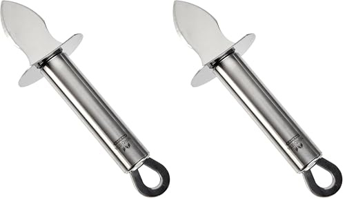 Fackelmann Coltellino per Ostriche con Paradito, Acciaio Inox, Argento (Confezione da 2)