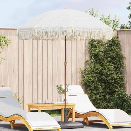 Nqyjm Parasol de plage gris et blanc 160 x 160 x 196 cm pour balcon, jardin, terrasse