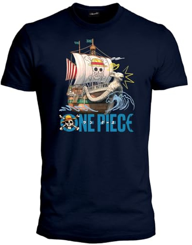 One Piece T Shirt Going Merry. Maglia Ufficiale Unisex. Maglietta Regular in Cotone. per Adulto Ragazzo