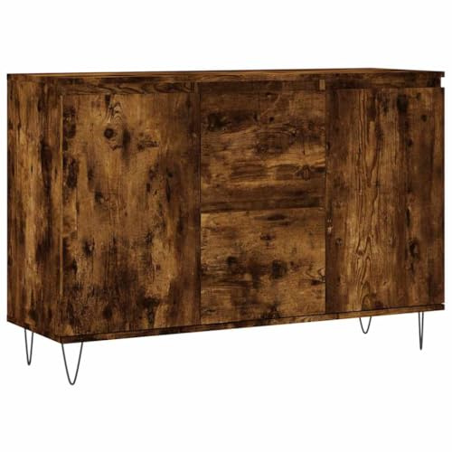 PUGYNBK Credenza per affumicatura 101,5 x 35 x 70 cm, in legno con gambe in ferro, molto spazio e struttura stabile per soggiorno o corridoio.
