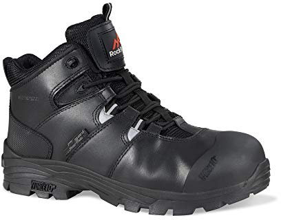 Rock Fall Rhyolite Internal Metatarsal Steel Toe Cap Safety Boot Black Unisex, Fully Waterproof Safety Boots, SRC Slip Rated Work, Heat Resistant Outsole and Metatarsal Protection UK 8