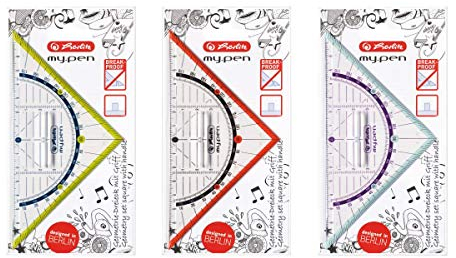 herlitz Geometriedreieck 16 cm, farbig sortiert (keine Farbauswahl möglich!), 1 Stück