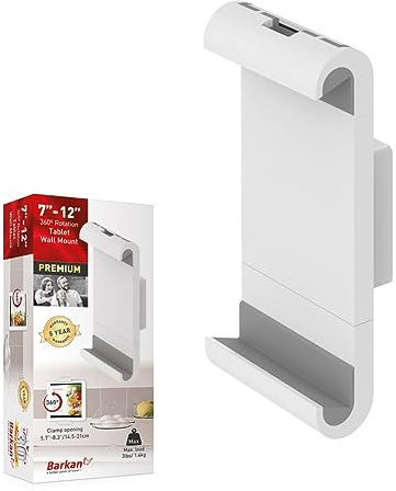 Barkan Tablet Mount Holder for 7-12 inch Devices, Fixed, 360 Degree Rotation Bracket, fits Apple iPad/Air/Mini, Samsung Galaxy Tab