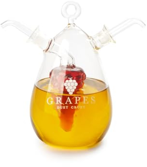 Balvi - aceitera Doble. Aceitera y vinagrera Vintage de 450 ml + 50 ml en Vidrio. Sistema antigoteo