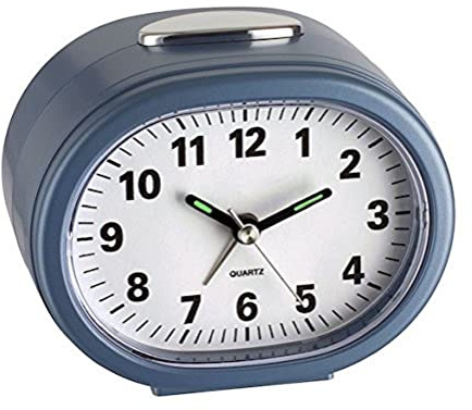 TFA Dostmann Elektronischer Wecker, 98.1080, Retro-Design, mit Weckalarm, Hintergrundbeleuchtung, batteriebetrieben, blau