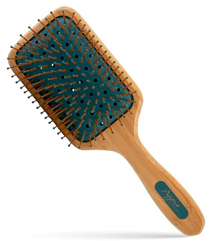 Agave Natural Bamboo Paddle Brush Lightweight Detangling & Smoothing Hair Brush