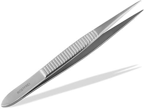 InstrumenteNrw Zupfpinzette Haarzupfpinzette Pinzette mit feiner Spitze | Augenbrauenpinzette zum Zupfen von Augenbrauen, Barthaaren oder kleinen Härchen