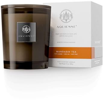 Aquiesse 99009 Mandarin Tea Large Candle in Gift Box, Smoke Brown