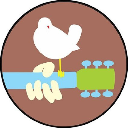 INDIGOS UG Aufkleber Autoaufkleber JDM Die Hart - Woodstock Round Bumper Sticker Peace Love Soul 114mmX114mm