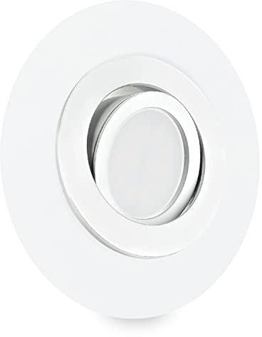CONCEPTRUN LED Einbaustrahler für große Lochausschnitte für einen Einbaudurchmesser von 68mm bis 135mm geeignet Aluminium Spot Einbauleuchte schwenkbar weiß DSK5 GU10-230V Inkl. LED warmweiß
