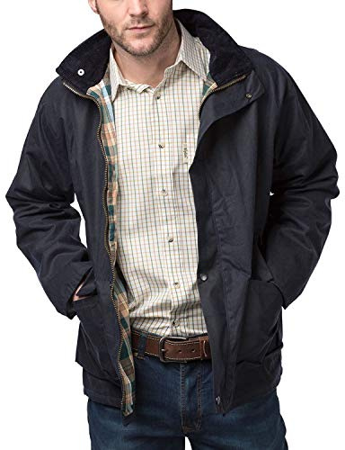 Rydale Men's Cawood Lined Waxed Cotton Wax Jacket Men's Coat for Walking or Shooting Navy