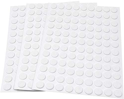 Adsamm®/324 x självhäftande filttassar/vit/ø 10 mm/rund/1,5 mm tunn självhäftande möbelglidare av filt