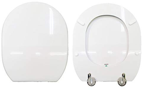 Abattant WC antique vintage compatible laqué blanc brillant polyester