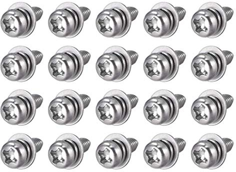 M3 x 6 mm Edelstahl Phillips mit Zylinderkopfschrauben kombinierbar mit Federring und flachen Unterlegscheiben, 20 Stück