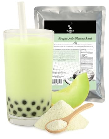 Honeydew Melon Bubble Tea Powder (1 kg), 33 Servings - Make Bubble Tea at Home - Ideal for Frappes, Coffee, Boba Tea, Milkshakes - Gluten Free, Halal Certified