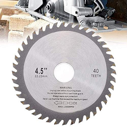 SLRMKK Lama per Sega Circolare con Ruota a Catena in Lega da 1 Pezzo, 40 Denti 4,5 Pollici 115 mm per smerigliatrice angolare Disco da Taglio per Intaglio del Legno Utensili elettrici