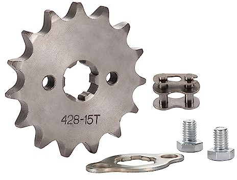 WOOSTAR Motorcycle 428-15T Front Sprocket 17mm for 50cc 70cc 90cc 110cc 125cc Dirt Pit Bike Mini Bike ATV 4 Wheeler Moped