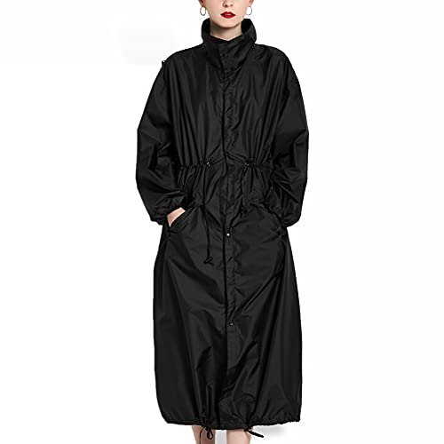 Ynport Crefreak Damen Regenmantel Wasserdichte Jacke Lange Leichte Regenjacke Atmungsaktive Outdoorjacke Windjacke Mit Kapuze Outdoor Poncho（Schwarz，L）