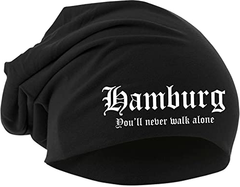 Hamburg You Never Walk Alone Mütze | Fussball Ultras Sport Unisex Beanie | Schwarz