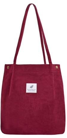 Damen Handtasche Kord Shopper Cord Tote Bag fur Reisen Alltag Schule Arbeit