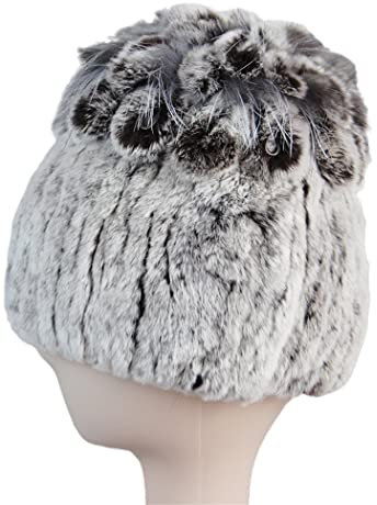 keusyoi Fellmützen für Frauen Winter Fell Strickmütze Damen Warm Schneemützen Damen Elegant Beanies Cap
