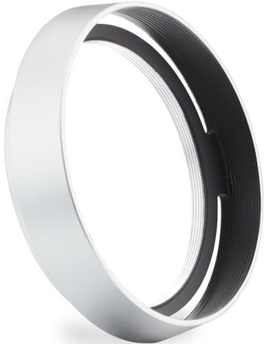 Haoge Gegenlichtblende aus Metall für Leica Q3 Q3 43 Q2 Q-P QP Q Typ 116 Typ116 Kamera Silber LH-LQOS