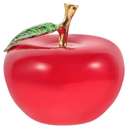 BESTonZON Manzana De Cristal Rojo Automática - Decoración Falsa De Frutas Centro De Mesa