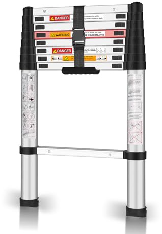 Yvan Telescoping Ladder,8.5 FT Aluminum Telescopic Extension Ladder,Soft Close Design Multi-Purpose Extendable Ladder for Household Daily or Hobbies,330 Lb Capacity