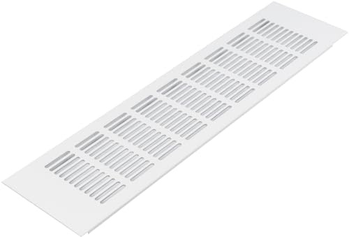 Vent Systems Rejilla de ventilación rectangular de 15.75 x 3.94 pulgadas (tamaño exterior) – Cubierta de ventilación de aluminio blanco – HVAC para ventilación de gabinete del hogar – Ventilación de