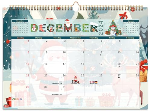 AECCN Calendar 2026-2027, 18 Months Wall Calendar 2026-2027 with Stickers, 17 x 12 Anti Ink Bleed, Durable Thick Paper, Seasonal Calendars for Home, Office, Student and Teacher Supplies- Colorful