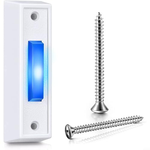 FACAIIO LED Lighted Doorbell Button Wired, Door Bell Ringer Push Buttons Replacement Wall Mount Door Chime Opener Switch for Garage Door Opener Switch