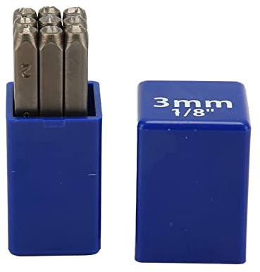 9 Stück Metallstempel Werkzeug 1/8 (3mm) Zahlenstempel Set Digitaldruck Stempel Stanze zum Stempeln von Metall, Leder, Holz, für Handwerk und Schmuck DIY