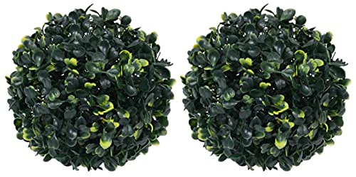 ZEYUAN Künstliche Buchsbaumkugeln 2 STK Buchsbaumkugel Künstlich, Kunstpflanze, Buchsbaum Schablone Kugel, Künstliche Pflanzen, Artificial Plants, 22 cm