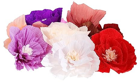 COLLBATH 11stücke Papierblumendekorationen Wanddeko Aus Seidenpapier Handgemachte DIY-Blumen Dekoration Für Party Und Heim Gemischte Farbe