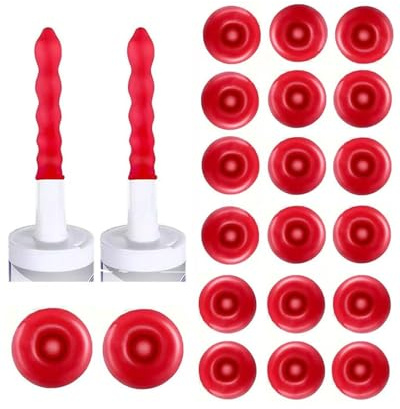 KGDUYC 20 Stück Rote Latex Kartuschenspitzen - Silikon Spitzen, Abdichten Kappen Silikonkartuschen, Silikonspitzen für Abdichten Düsen,mit Rot Düsen Kappen Dichtmittel Werkzeug(Rot)