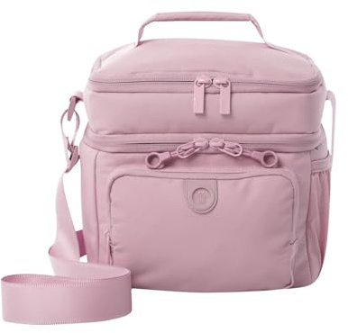 TOTTO - Bolsa Térmica Porta Alimentos 8 L, Modelo Yari, 23 x 21 x 18 cm, Bolsa Comida Trabajo con Tupper, Bolsillo Auxiliar, Asa y Correa Ajustable, Pasador Mochila Ruedas, Color Keepsake Lilac