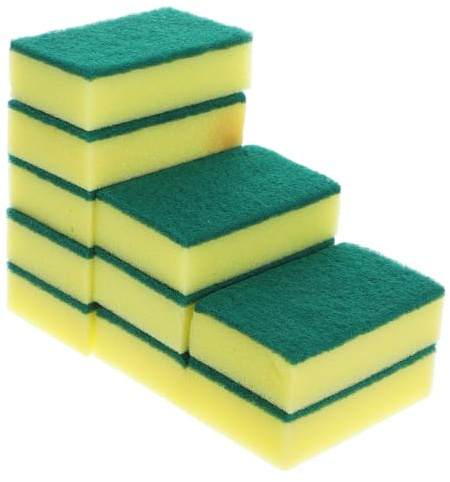 Healeved 20pcs High-Density Scouring Pads Kitchen Cleaning Cloths 11x7x3cm Dishwashing Sponges Multi-Purpose Kitchen Use