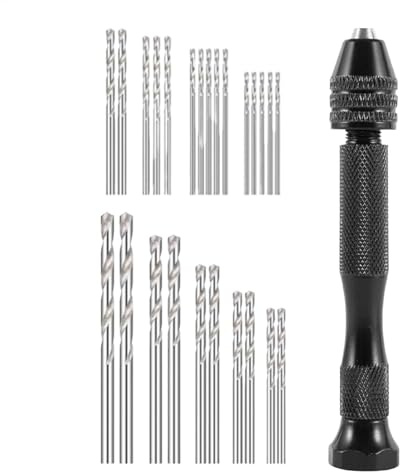 Jeu de forets hélicoïdaux manuels - Petite perceuse à main de précision - Outil de perçage manuel polyvalent pour graver et perforer des trous